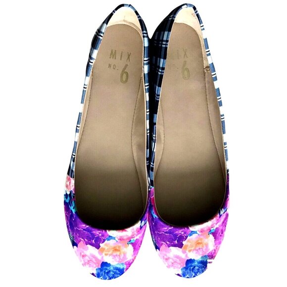 NWOT Mixed No. 6 Danzey Mixed Print Ballet Style Shoe Wm Size 8.5 - Picture 1 of 8